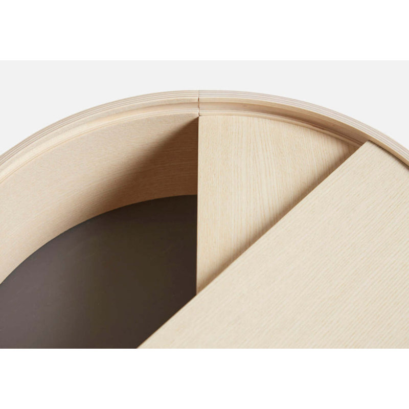 Arc Side Table, White Pigmented Lacquered Ash
