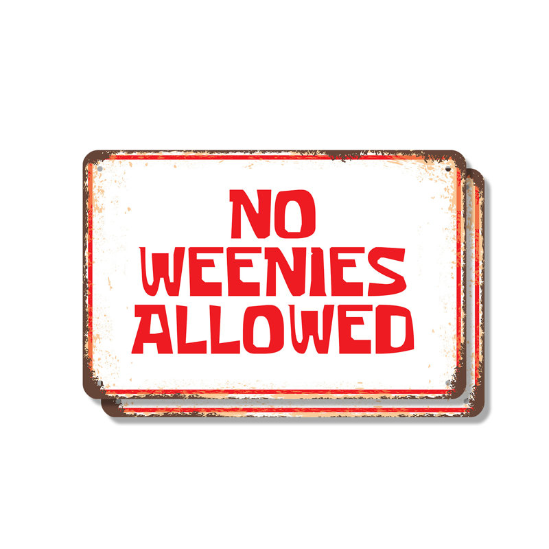 No Weenies permis (paquet de 2) en aluminium 7 po x 10 po