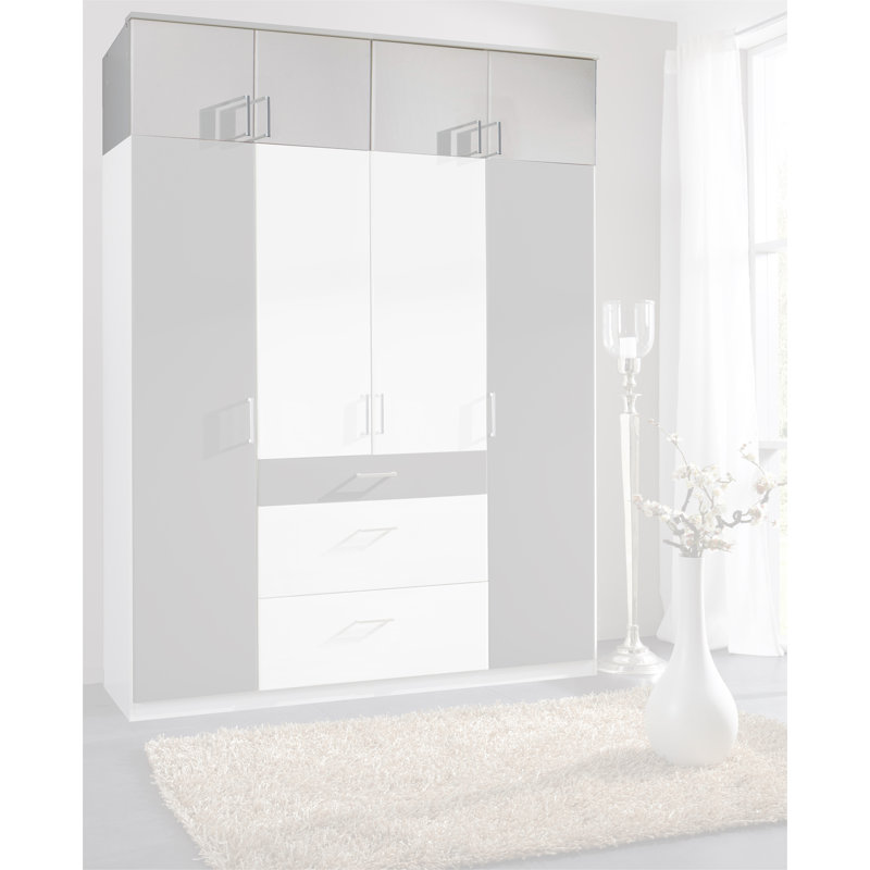Arango 180cm Solid Wood Closet System, Alpine white, Charcoal