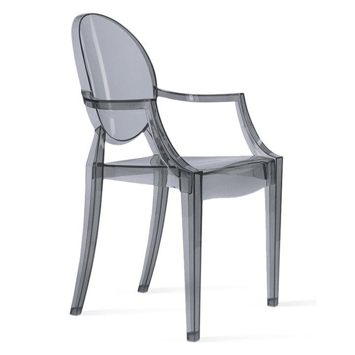  Fauteuil à dossier très grand Louis, Gris fumée