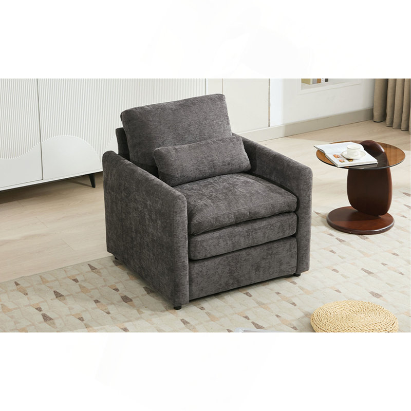 Fauteuil rembourré 31,9 "surdimensionné et confortable, Gris
