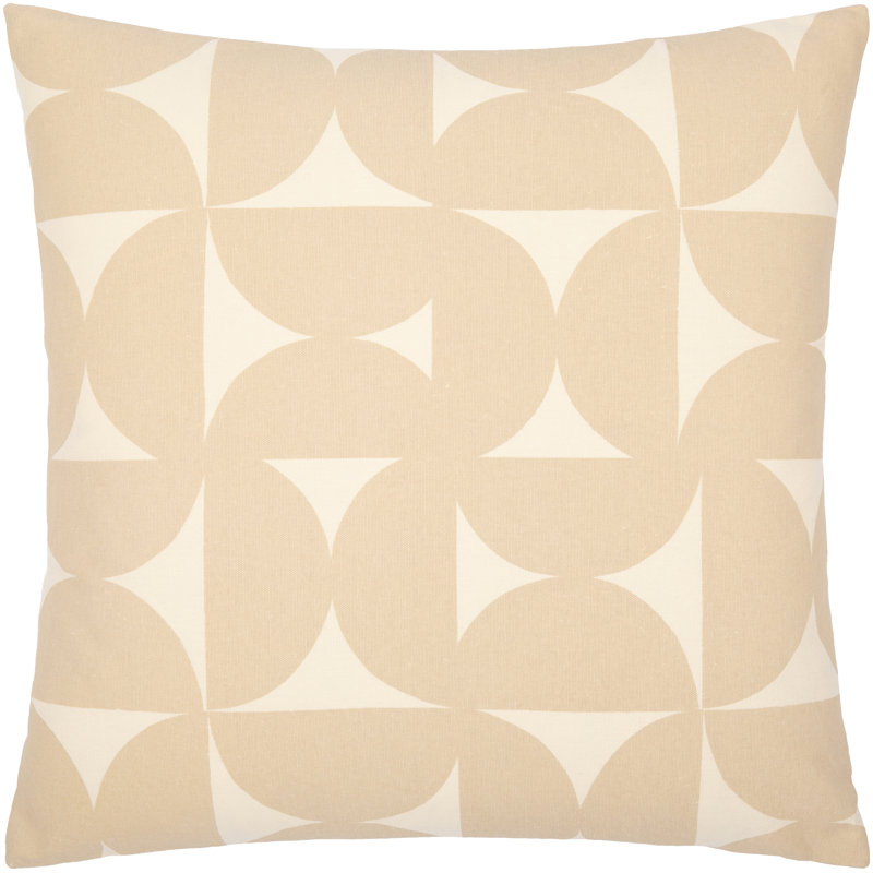 Housse de coussin Sain, H 20 po x l 20 po, Brun clair / beige, Triangles fracturés