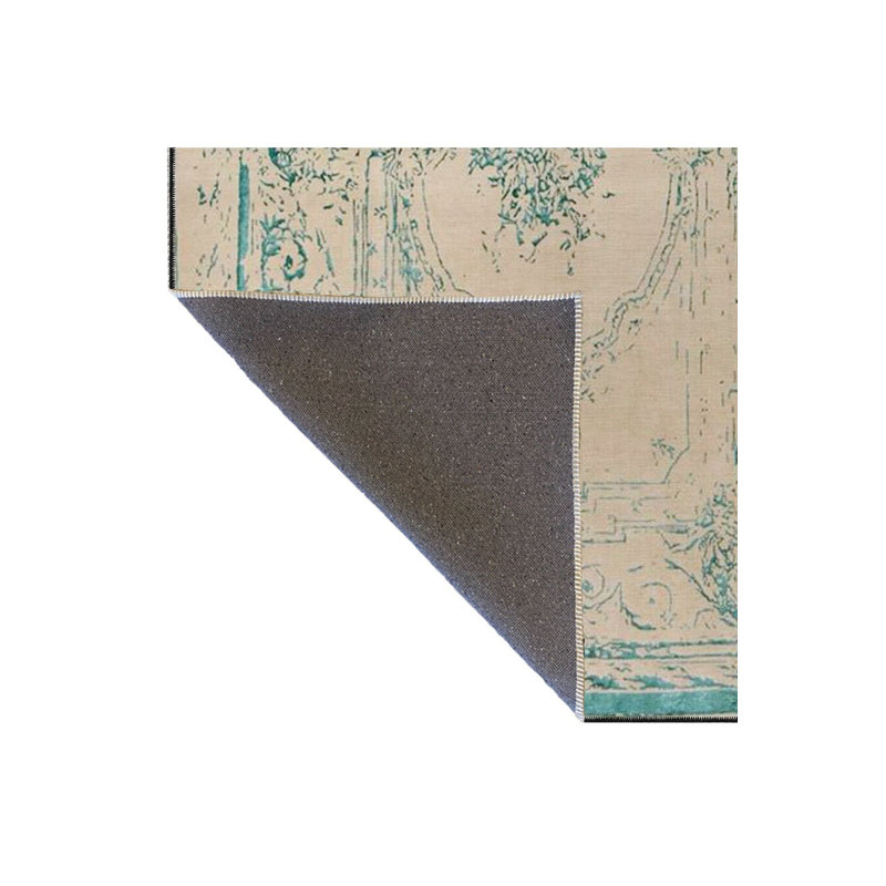 Tapis décoratif crème moderne à motif tissé traditionnel lavable à la machine, Tapis de couloir 3 pi 3 po x 6 pi 7 po inclus
