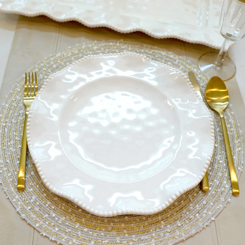 Assiette plate en mélamine Certified International, Crème