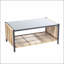Ensemble de canapé d'extérieur en osier brun à 2 places avec coussin gris et table-735938948