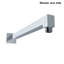 Bras de douche carré en métal 15 po, chrome
