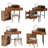 Corner Makeup Vanity with Tri-Fold LED Mirror and Comfy Stool