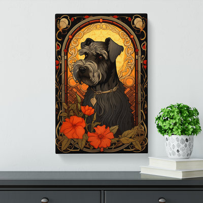 Schnauzer Nouveau - Wrapped Canvas