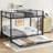 Full Over Full Metal Bunk Bed With Twin Size Trundle, Black-890424702