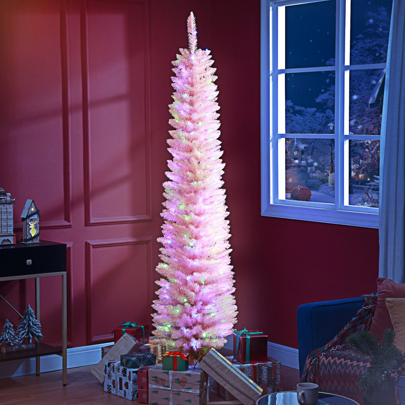 Arbre de Noël artificiel au crayon, 5.9', Illuminée