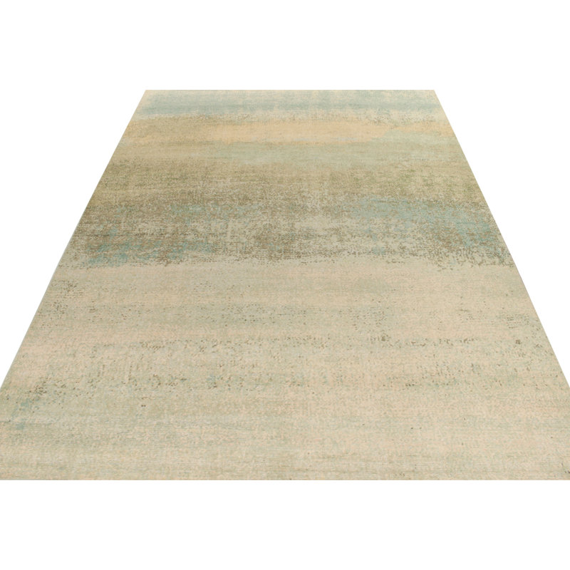 Distressed Homage Hand Knotted Wool Abstract Area Rug, Rectangle 12' x 15'