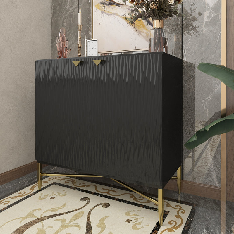 Commodes décoratives avec 2 portes et pieds en métal