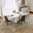 Modern Dining Table Sets for 6, White Sintered Stone Dining Table With PU Upholstered Chairs-100553300-100553299
