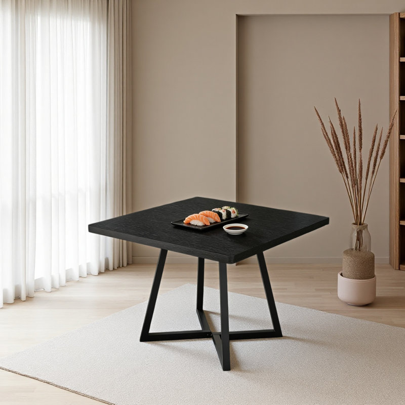 Bureau d'ordinateur carré, table de salle à manger, petite table de conférence, Noir