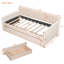 Lit de jour simple tapissier avec tiroirs, support en lattes de bois, beige-1109206714