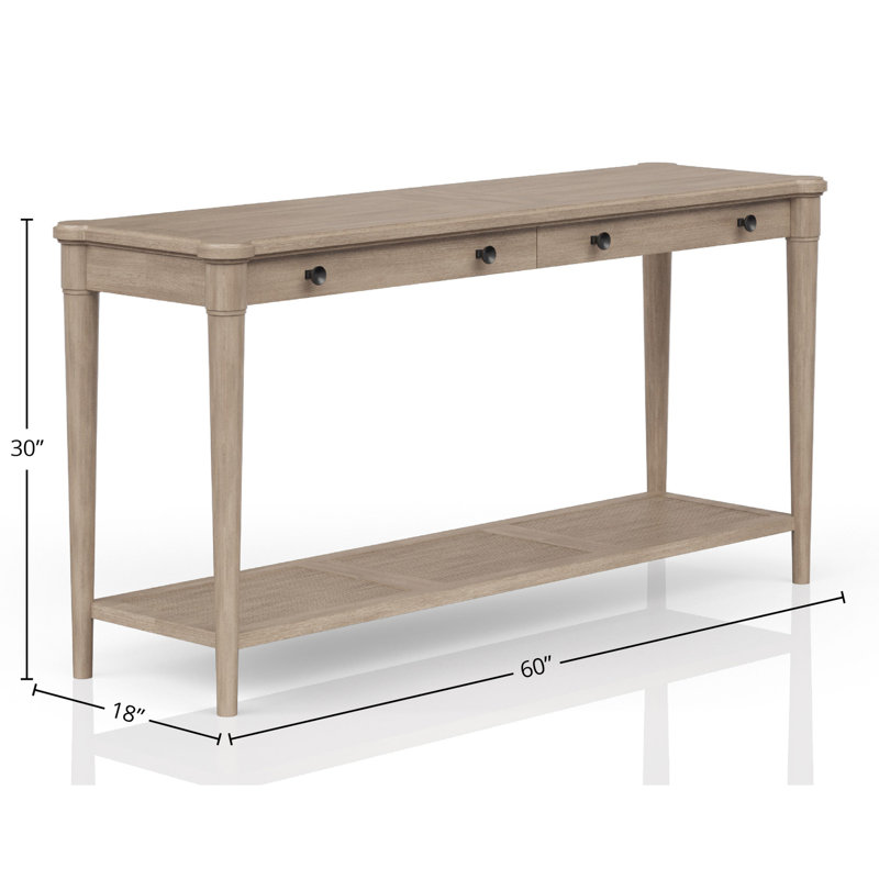 59.9 In. Table With Sand Finish And Shelf Space In Drawers