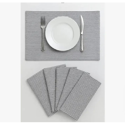 Siilata Cotton Striped Rectangle Placemat