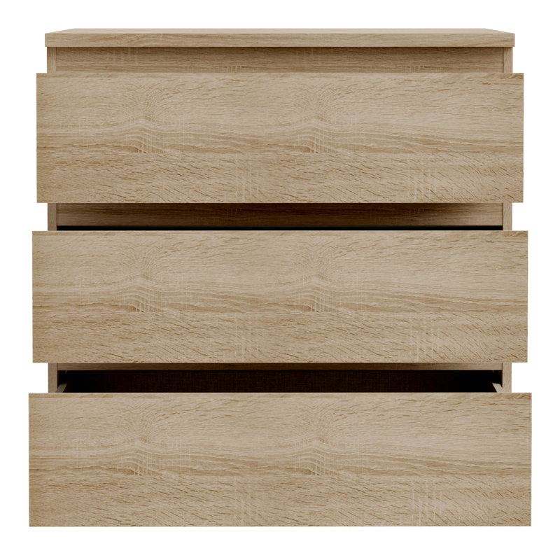 77.2 cm W Chest of 3 Drawers, Sonoma Oak