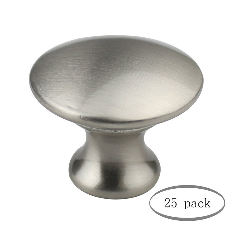 Multipack de boutons de champignon, Nickel satiné brossé
