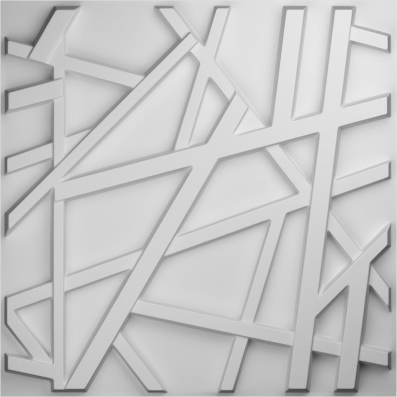 Panneau mural 3D 19,625 "x 19,625" en blanc (paquet de 50)