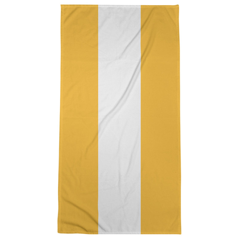 Boston Lightweight Beach Towel, Yellow/White/Yellow, Poly/Cotton