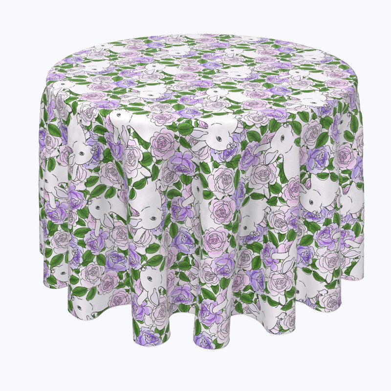 Osceola Floral Round Easter Tablecloth, 84" x 84"