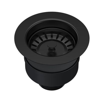 Ensemble de drain de cuisine Niue, égouttoir, crépine et bouchon noir mat 4,5 x 4,5 x 4 po
