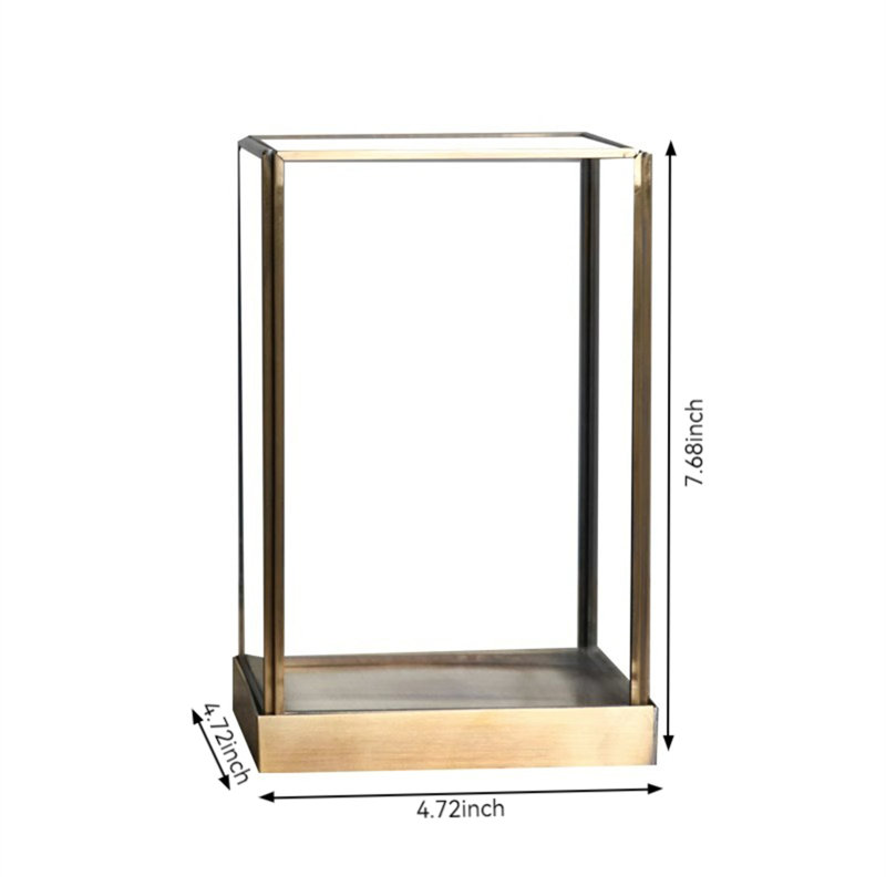Floreine Glass Decorative Box, 7.68" H x 4.72" W x 4.72" D