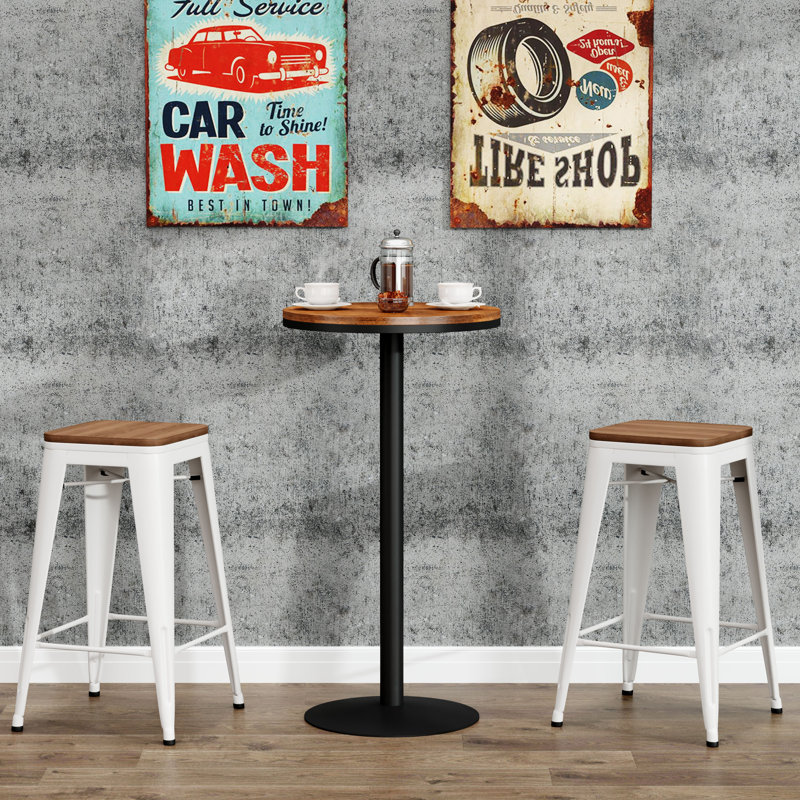 Comptoir et tabourets de bar en métal, Tabouret de comptoir (siège d'une hauteur de 26 p, Crème, crème