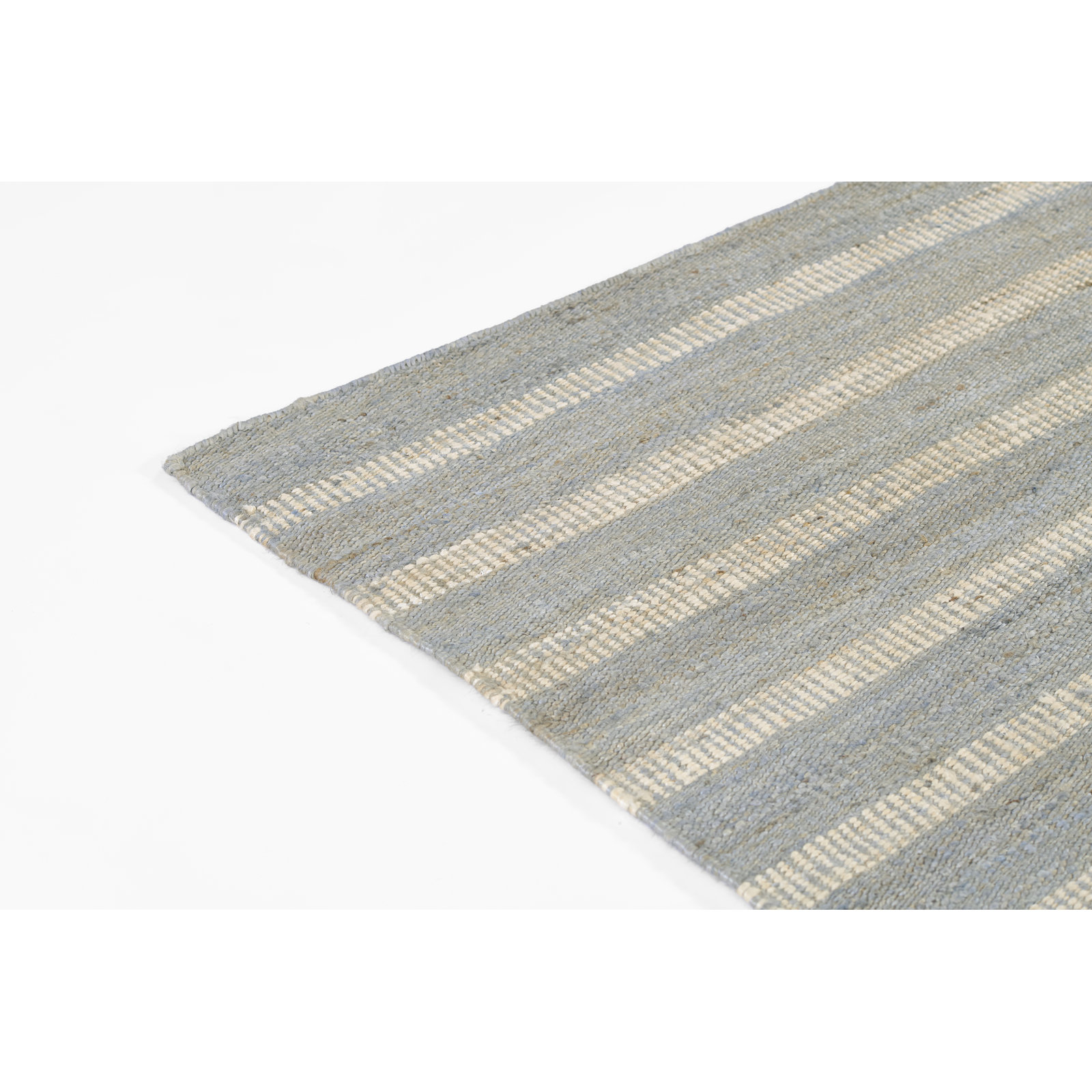 Aadison Blue Hand-Woven Striped Jute Rug, Rectangle 7'10" x 9'10"