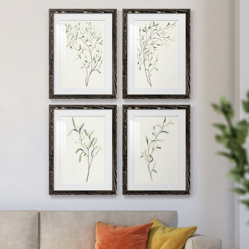 Spindle Sprig I - ensemble de 4 reproductions de cadres photo, H 31,5 po x l 47 po x P 1,5 po, Noir