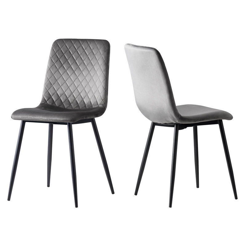 Upholstered Dining Chair, Dark Grey, 2