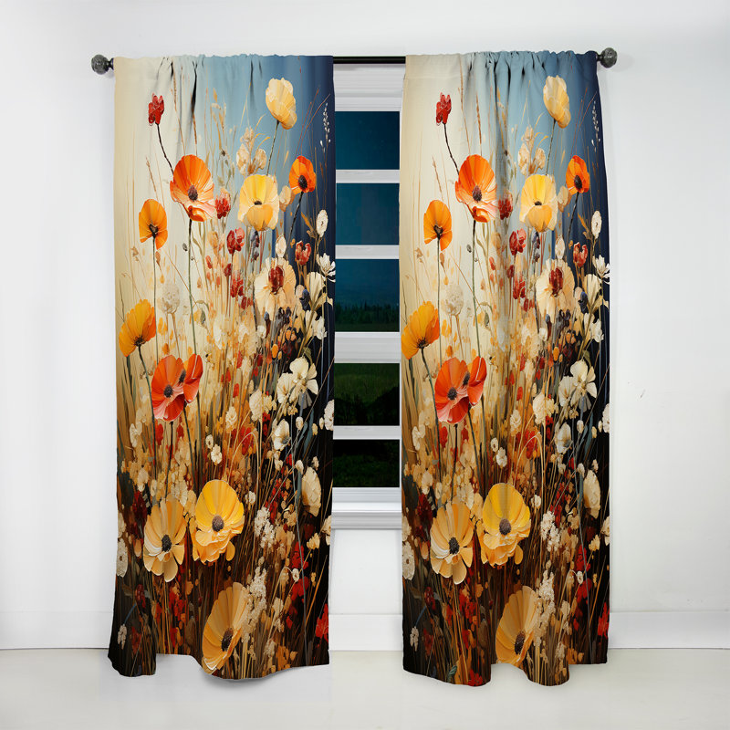 Rideau obscurcissant Clery - Seasonal Flowers, L 52 po x L 84 po