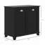 Armoire à linge double inclinable, armoire de rangement pour salle de bain avec panier à 2 compartiments, armoire de plancher moderne pour salle de bain, noir