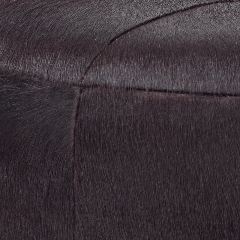 Thackeray Round Pouf, Brown Velvet