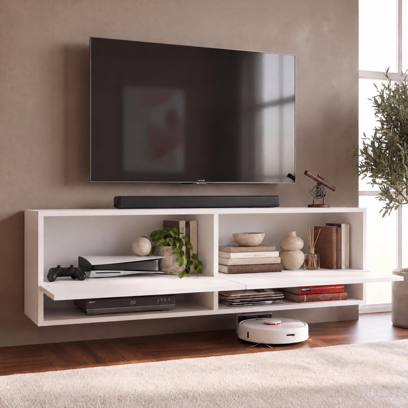 Meuble télé flottant Didimo, Blanc