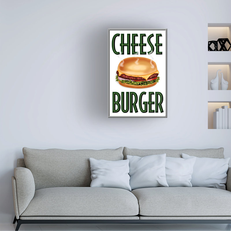 "Cheese Burger" sur toile par RetroPlanet, art textuel, H 19 po x l 12 po x P 2 po