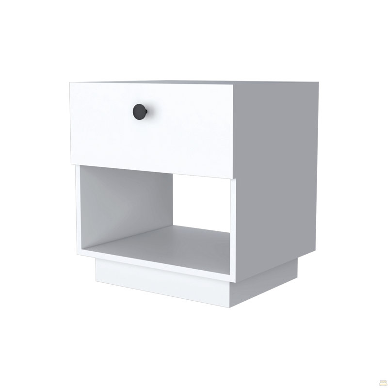 Table de chevet 1 tiroir, Blanc