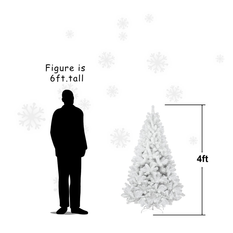 Arbre de Noël artificiel blanc 9 pi avec branches en fil mémoire, arbre de Noël articulé en PVC à 1910 pointes pour un décor intérieur des Fêtes, assemblage facile