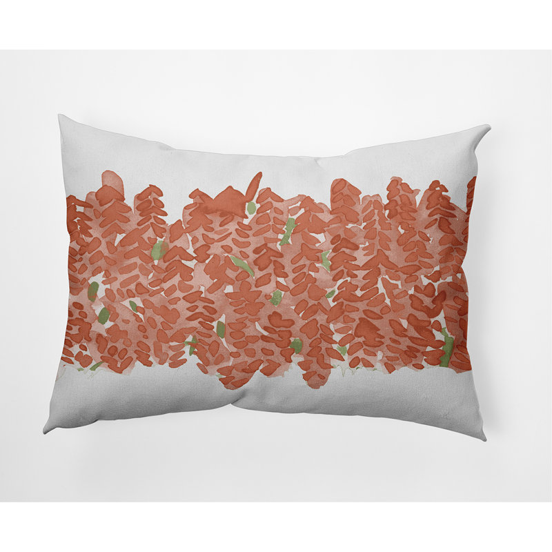 Flower Bell Floral Reversible Throw Pillow, Orange