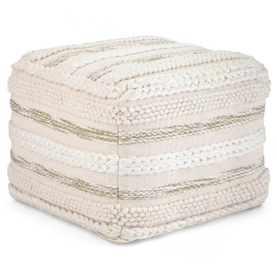 Pouf carré en coton tissé à la main Sommer de 18 po de largeur Sommer