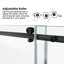 Porte de douche fixe et coulissante 78 po x 76 po, quincaillerie de tube carré, porte de douche en verre transparent, verre trempé de 3/8 po (10 mm), acier inoxydable, noir mat