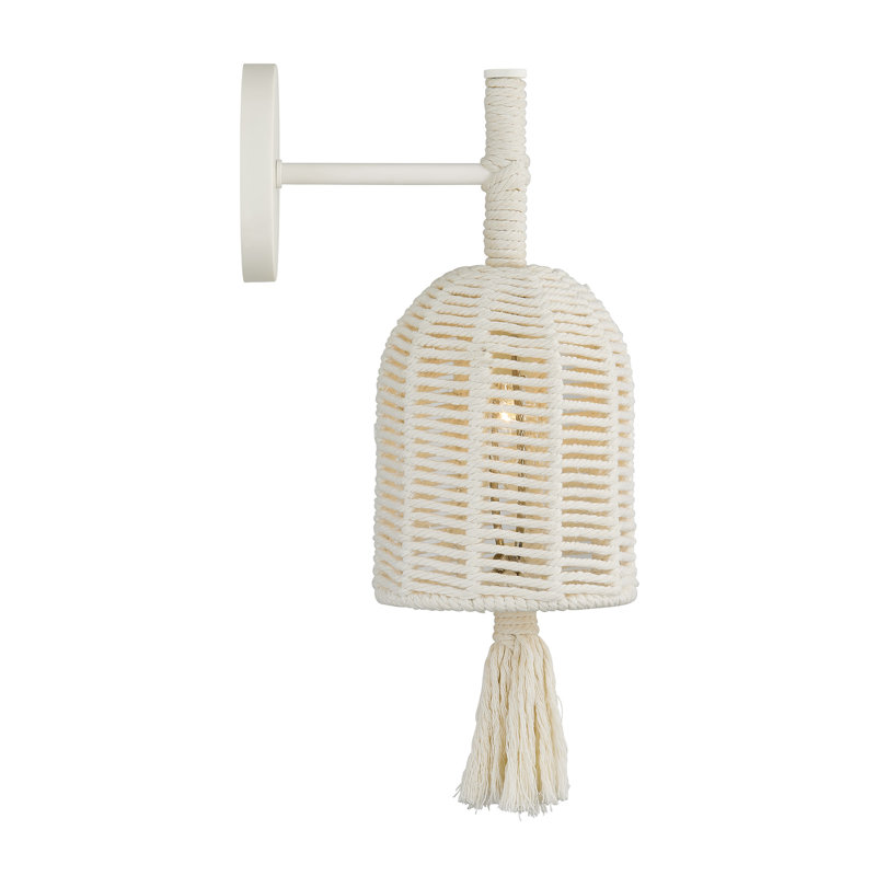 Lunara 1-Light Wall Sconce in Cotton by Breegan Jane