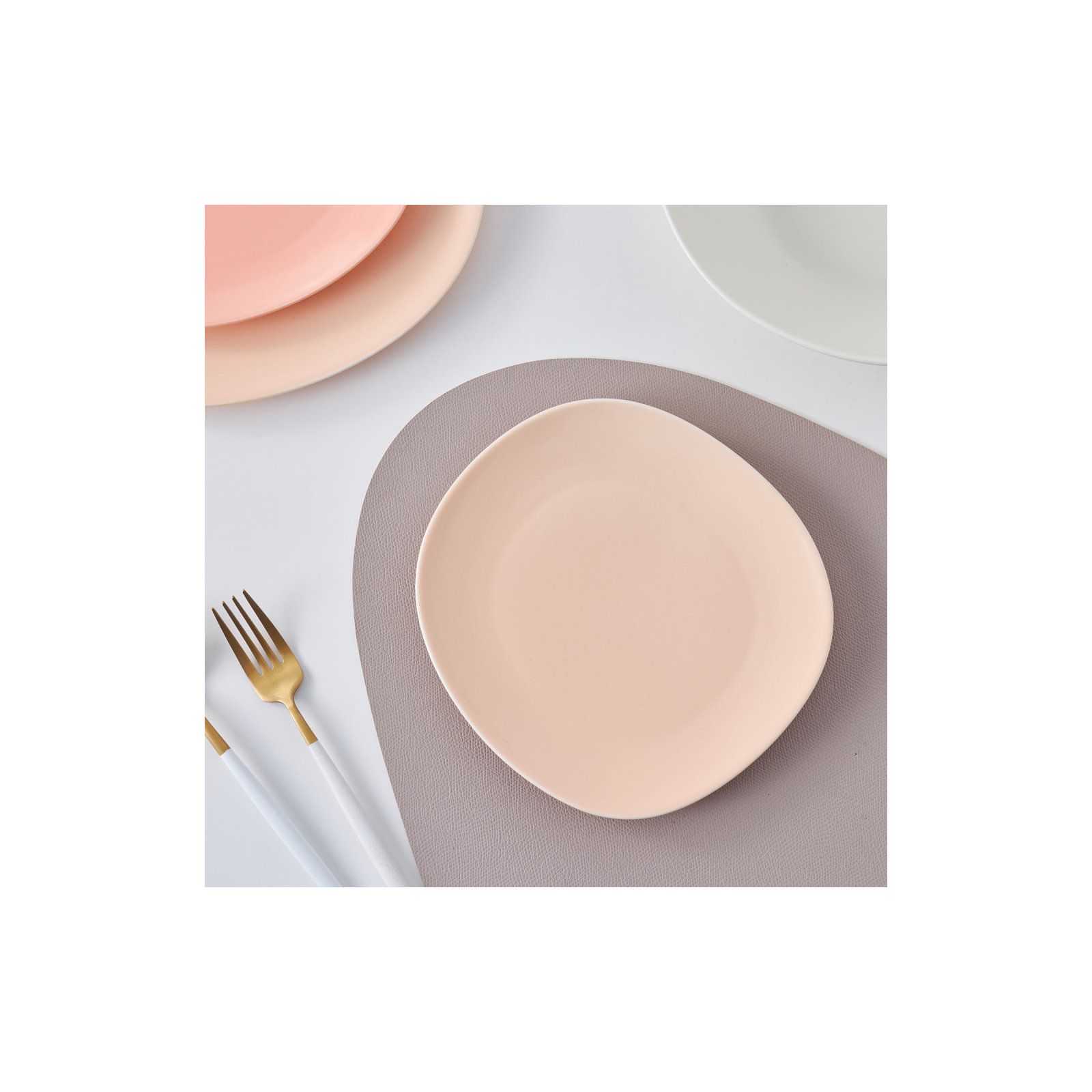 Stone Lain Delilah Dinner Plate Set Porcelain, Pastel Orange