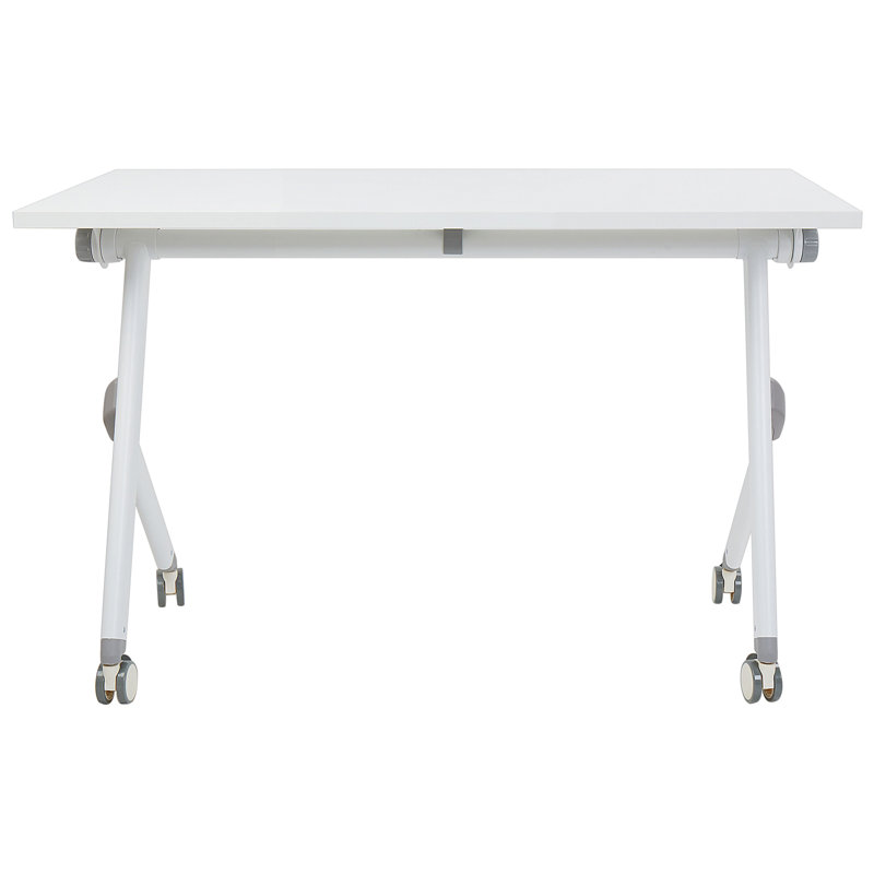 Seidule Metal Base Writing Desk, 120cm H x 60cm W, White/Black