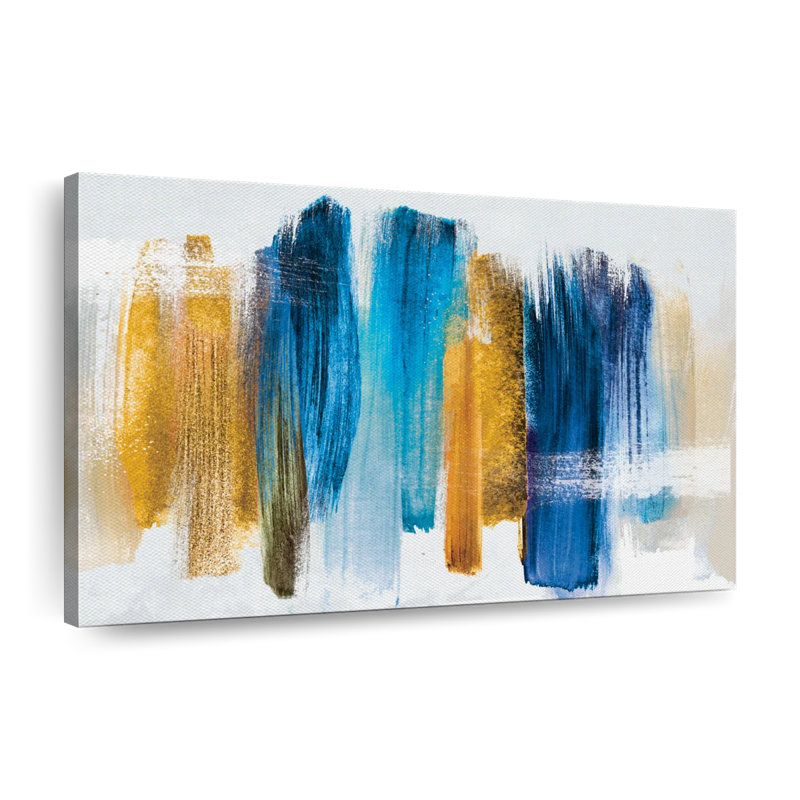 Strokes and Gold - Reproduction sur toile tendue, H 16 po x l 24 po x P 1,25 po