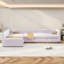 Lit de jour rembourré en L avec lit gigogne coulissant et grand tiroir de rangement, canapé-lit multifonctionnel pour petits espaces, lit de jour capitonné moderne disponible en beige, gris et rose-491548177