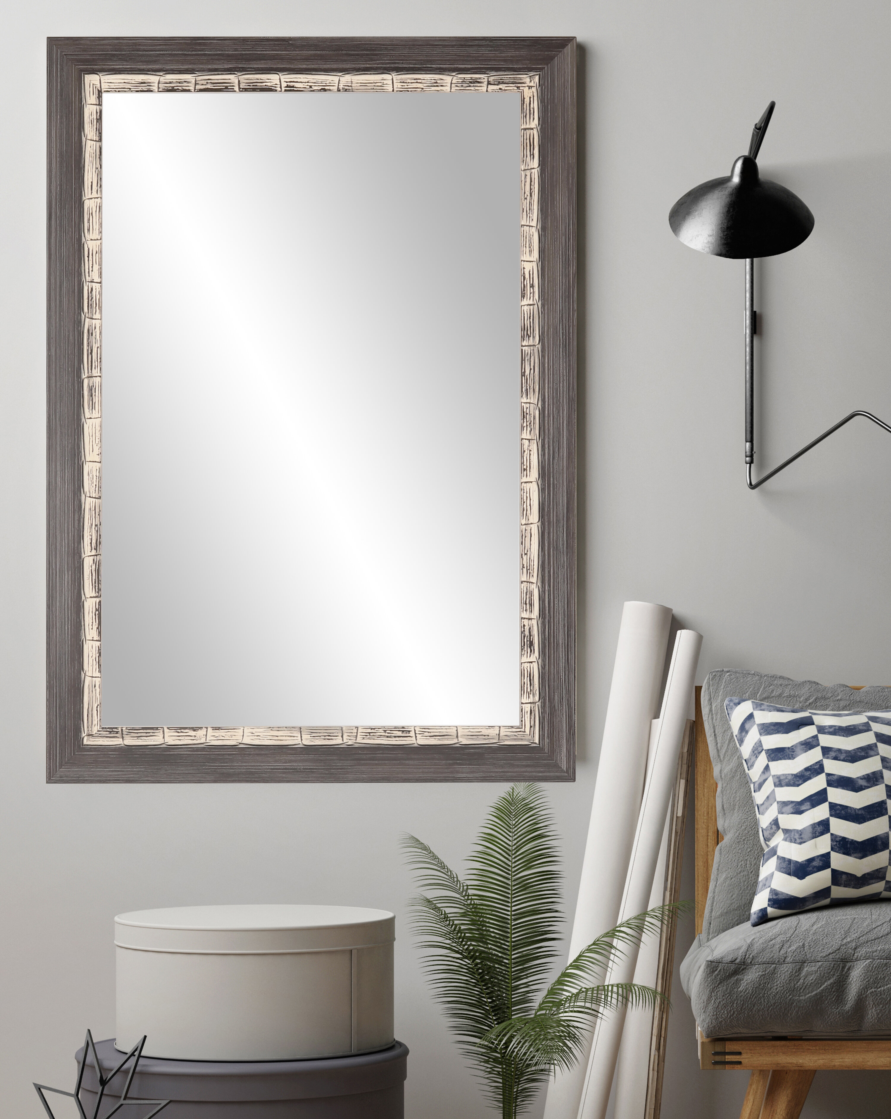 World Menagerie Loewen Coastal Modern Distressed Accent Mirror | Wayfair