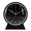 Analog Birch Solid Wood Quartz Alarm Tabletop Clock in Black
