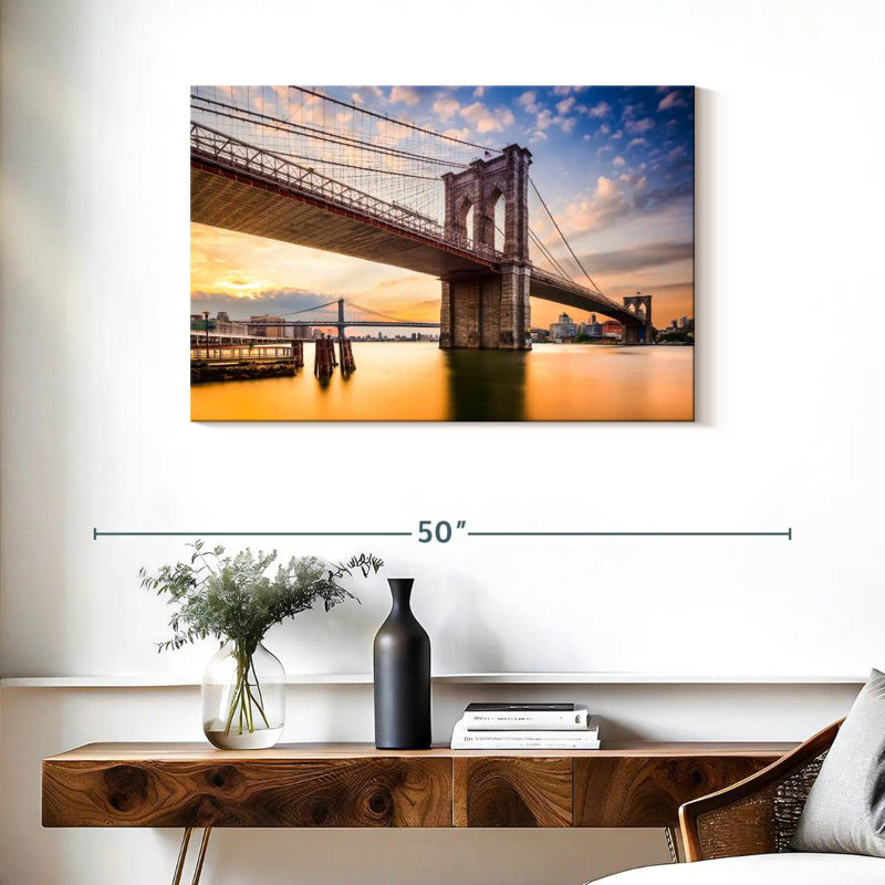 Lilie, pittoresque pont de Brooklyn, H 24 po x l 36 po